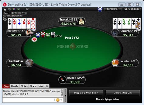 2 7 Triple Draw Poker Stars