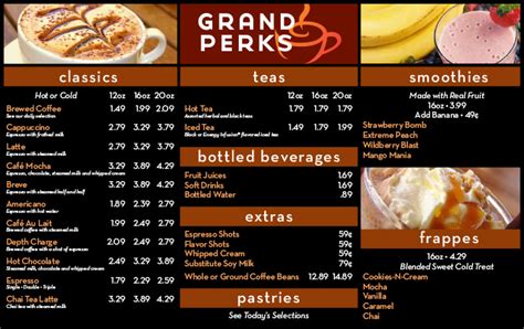 A Chama Grand Casino Menu