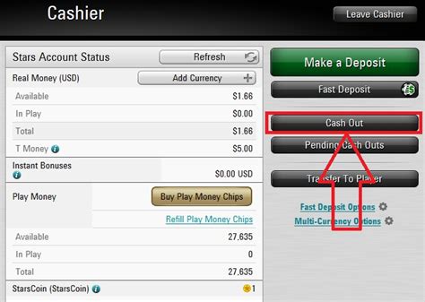 A Pokerstars Visa Cash Out