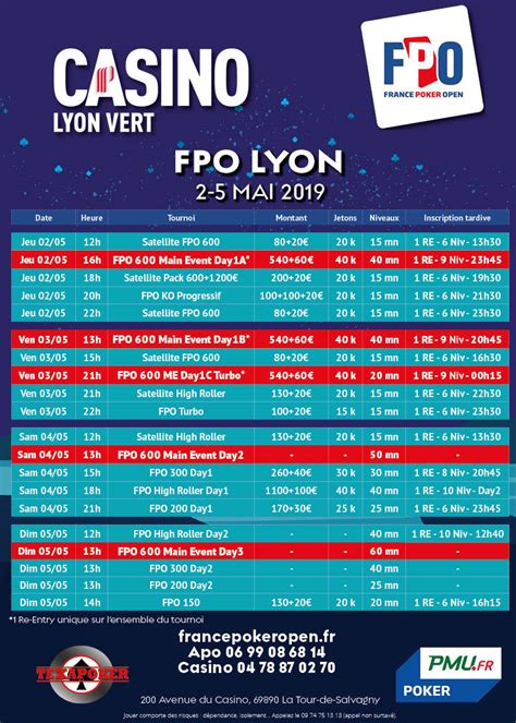 Calendrier Tournoi De Poker Le Lyon Vert