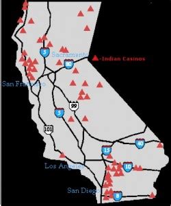 California Indian Casino Mapa