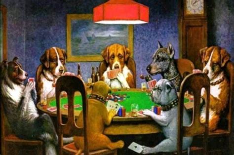 Chien Qui Joue Au Poker Peinture