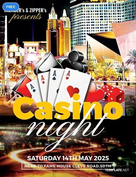 Free Casino Noite Flyer Modelo