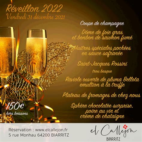 Menu Reveillon Cassino De Biarritz