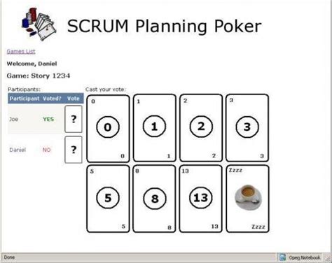 Planning Poker Nao Scrum