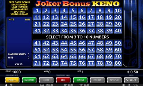 Play Joker Bonus Keno Slot