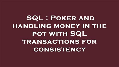 Poker Sql