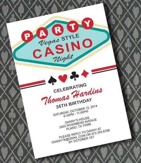 Printable Casino Tematicos Convites