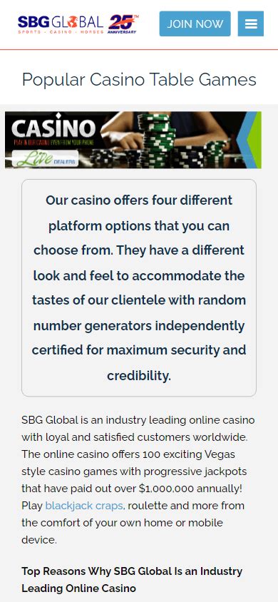 Sbg Global Casino Mobile