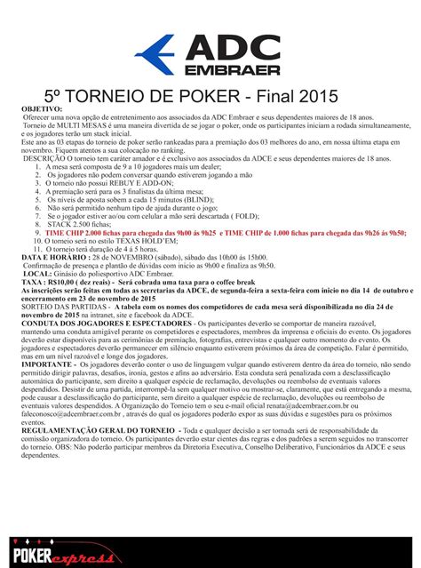 Torneio De Poker Regulamentos